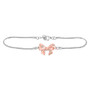 Bracelets |  Sterling Silver Womens Round Diamond Bow Ribbon Fashion Bracelet 1/20 Cttw |  Splendid Jewellery