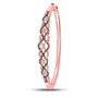 Bracelets |  10kt Rose Gold Womens Round Brown Diamond Braided Bangle Bracelet 3/4 Cttw |  Splendid Jewellery