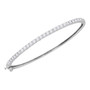 Bracelets |  14kt White Gold Womens Round Diamond Single Row Bangle Bracelet 2 Cttw |  Splendid Jewellery