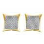 Earrings |  Yellow-tone Sterling Silver Womens Round Diamond Square Kite Cluster Earrings 1/3 Cttw |  Splendid Jewellery