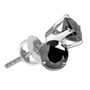 Earrings |  Sterling Silver Womens Round Black Color Enhanced Diamond Solitaire Earrings 1/10 Cttw |  Splendid Jewellery