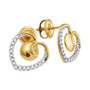 Earrings |  10kt Yellow Gold Womens Round Diamond Heart Earrings 1/4 Cttw |  Splendid Jewellery