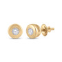 Earrings |  14kt Yellow Gold Womens Round Diamond Solitaire Earrings 1/10 Cttw |  Splendid Jewellery
