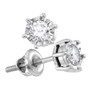 Earrings |  10kt White Gold Womens Round Diamond Solitaire Stud Earrings 1/4 Cttw |  Splendid Jewellery
