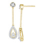 Earrings |  10kt Yellow Gold Womens Round Diamond Teardrop Dangle Earrings 1/4 Cttw |  Splendid Jewellery