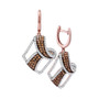 Earrings |  10kt Rose Gold Womens Round Brown Diamond Dangle Earrings 1-3/4 Cttw |  Splendid Jewellery