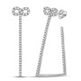 Earrings |  14kt White Gold Womens Round Diamond Triangular Hoop Earrings 3/4 Cttw |  Splendid Jewellery