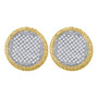 Earrings |  10kt Yellow Gold Womens Round Pave-set Diamond Circle Cluster Stud Earrings 1 Cttw |  Splendid Jewellery