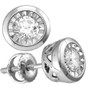 Earrings |  10kt White Gold Womens Round Diamond Solitaire Stud Earrings 1/2 Cttw |  Splendid Jewellery