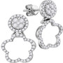 Earrings |  18kt White Gold Womens Round Diamond Convertible Dangle Earrings 3/4 Cttw |  Splendid Jewellery