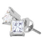 Earrings |  14kt White Gold Unisex Princess Diamond Solitaire Stud Earrings 7/8 Cttw |  Splendid Jewellery