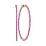 Earrings |  14kt Rose Gold Womens Round Natural Pink Sapphire Slender Hoop Earrings 3-1/2 Cttw |  Splendid Jewellery