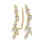 Earrings |  10kt Yellow Gold Womens Round Diamond Climber Earrings 1/5 Cttw |  Splendid Jewellery