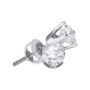 Earrings |  14kt White Gold Womens Round Diamond Solitaire Earrings 5/8 Cttw |  Splendid Jewellery