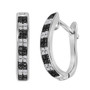Earrings |  Sterling Silver Womens Round Black Color Enhanced Diamond Hoop Earrings 1/6 Cttw |  Splendid Jewellery