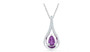 Lab Amethyst February Birthstone and Solitaire Diamond Teardrop