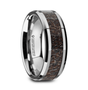 Tungsten Wedding Band with Antler Inlay