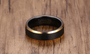 Black and Gold Tungsten Wedding Band