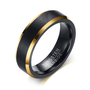 Black and Gold Tungsten Wedding Band