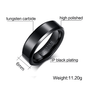 Black and Silver Tungsten Wedding Band