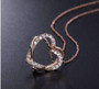 Radiant Rose Gold Heart Pendant With Cubic Zirconia Crystal - Silver Jewellery for Women