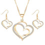 Heart Pendant and Earring Set With Necklace