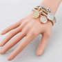 Gold Color Chain Bracelet Round Hollow Charm Bracelets