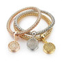 Gold Color Chain Bracelet Round Hollow Charm Bracelets