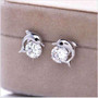 Magnetic Stud Earrings With Cubic Zirconia  - Silver Jewellery - Buy Now