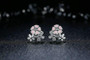 Enthralling Drop Earring With Cubic Zirconia and Crystal Pink Flower - Silver Jewellery - Gift for Her