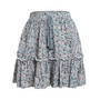 Polka Dot Floral Print Pleated Skirt