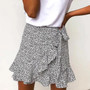 Multi Dot Print Bow Tie Skirt