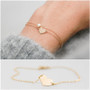 Gold Chain Heart Pearl Charm Bracelet