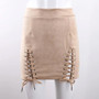 Suede Mini Lace Up Skirt