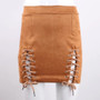 Suede Mini Lace Up Skirt