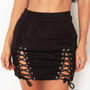 Suede Mini Lace Up Skirt