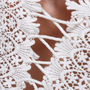 Off Shoulder Lace Panel Puff Sleeve Crop Blouse