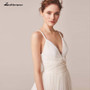 Sexy Spaghetti Straps Tulle Wedding Dress Vestido De Novia Sleeveless V-neck Backless Bride Dresses Robe De Mariage