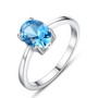 925 Sterling Silver Blue Topaz Ring