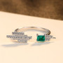 925 Sterling Silver Emerald Ring Jewelry