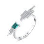 925 Sterling Silver Emerald Ring Jewelry