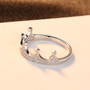 18K White Gold & Sterling Silver Crown 0.5ct Pavé Ring