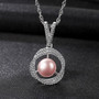 925 Sterling Silver Chains Necklace Natural Pearl Pendant