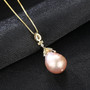 925 Sterling Silver Chains Necklace Natural Pearl Pendant