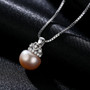 925 Sterling Silver Chain Necklace Natural Pearl Pendant