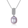 925 Sterling Silver Chain Necklace Natural Pearl Pendant