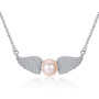 925 Sterling Silver Chain Necklace Natural Pearl Pendant