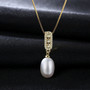 925 Sterling Silver Chain Necklace Natural Pearl Pendant