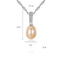 925 Sterling Silver Chain Necklace Natural Pearl Pendant