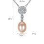 925 Sterling Silver Chain Necklace Natural Pearl Pendant